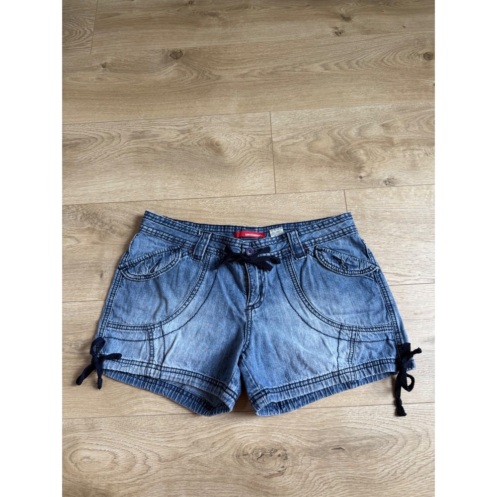 Parachute Skater Grunge UNIONBAY Y2K Low Rise Shorts Denim Drawstring Cargo sz 7